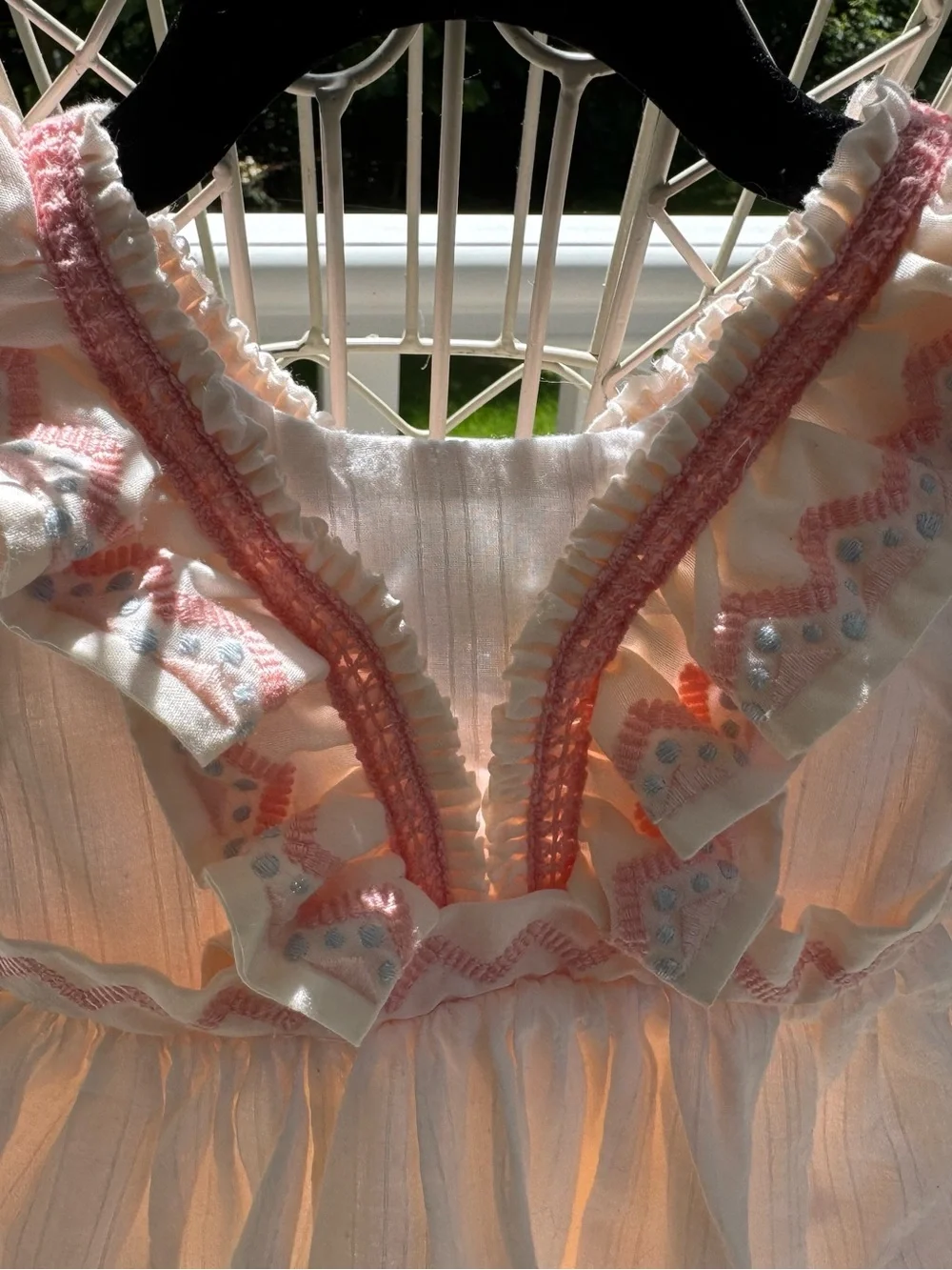 Piper & Posie White & Light Pink Ruffled Dress Set. Size 3-6M